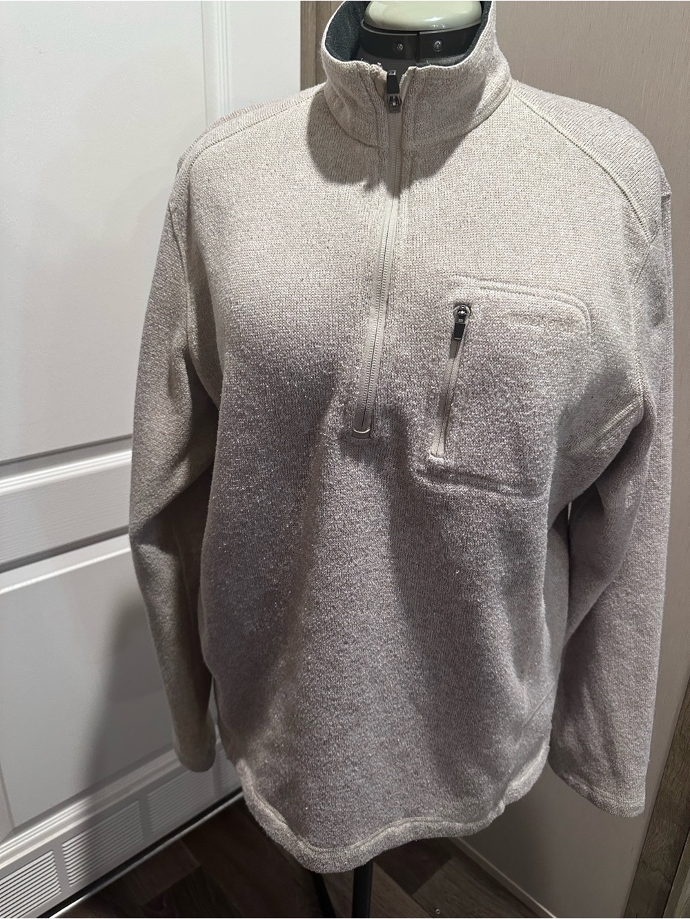 Woolrich Light Gray Quarter-Zip Knit Pullover